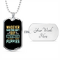 Little Puppies Happiness Necklace Stainless Steel or 18k Gold Dog Tag 24" Chain-Express Your Love Gifts