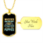 Little Puppies Happiness Necklace Stainless Steel or 18k Gold Dog Tag 24" Chain-Express Your Love Gifts