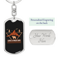 Live A Wild Life Keychain Stainless Steel or 18k Gold Dog Tag Keyring-Express Your Love Gifts