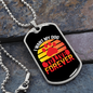 Live Forever Necklace Stainless Steel or 18k Gold Dog Tag 24" Chain-Express Your Love Gifts
