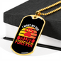Live Forever Necklace Stainless Steel or 18k Gold Dog Tag 24" Chain-Express Your Love Gifts