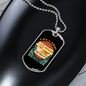 Live Laugh Bark Blue Necklace Stainless Steel or 18k Gold Dog Tag 24" Chain-Express Your Love Gifts