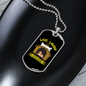 Live Laugh Bark Green Bones Necklace Stainless Steel or 18k Gold Dog Tag 24" Chain-Express Your Love Gifts