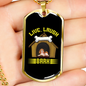 Live Laugh Bark Green Bones Necklace Stainless Steel or 18k Gold Dog Tag 24" Chain-Express Your Love Gifts