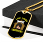 Live Laugh Bark Green Bones Necklace Stainless Steel or 18k Gold Dog Tag 24" Chain-Express Your Love Gifts