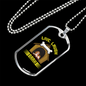 Live Laugh Bark Green Bones Necklace Stainless Steel or 18k Gold Dog Tag 24" Chain-Express Your Love Gifts