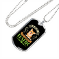 Live Laugh Bark Green Necklace Stainless Steel or 18k Gold Dog Tag 24" Chain-Express Your Love Gifts