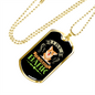 Live Laugh Bark Green Necklace Stainless Steel or 18k Gold Dog Tag 24" Chain-Express Your Love Gifts