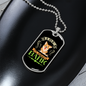 Live Laugh Bark Green Necklace Stainless Steel or 18k Gold Dog Tag 24" Chain-Express Your Love Gifts