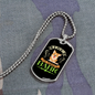 Live Laugh Bark Green Necklace Stainless Steel or 18k Gold Dog Tag 24" Chain-Express Your Love Gifts