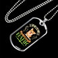 Live Laugh Bark Green Necklace Stainless Steel or 18k Gold Dog Tag 24" Chain-Express Your Love Gifts
