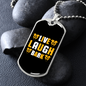 Live Laugh Bark Plain Yellow Necklace Stainless Steel or 18k Gold Dog Tag 24" Chain-Express Your Love Gifts