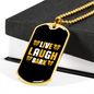 Live Laugh Bark Plain Yellow Necklace Stainless Steel or 18k Gold Dog Tag 24" Chain-Express Your Love Gifts