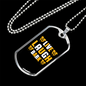 Live Laugh Bark Plain Yellow Necklace Stainless Steel or 18k Gold Dog Tag 24" Chain-Express Your Love Gifts