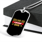 Live Laugh Bark Simple Necklace Stainless Steel or 18k Gold Dog Tag 24" Chain-Express Your Love Gifts