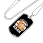 Live Laugh Bark White Necklace Stainless Steel or 18k Gold Dog Tag 24" Chain-Express Your Love Gifts