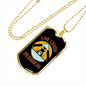 Live Laugh Bark Yellow Blue Necklace Stainless Steel or 18k Gold Dog Tag 24" Chain-Express Your Love Gifts