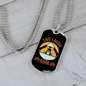 Live Laugh Bark Yellow Blue Necklace Stainless Steel or 18k Gold Dog Tag 24" Chain-Express Your Love Gifts