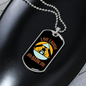 Live Laugh Bark Yellow Blue Necklace Stainless Steel or 18k Gold Dog Tag 24" Chain-Express Your Love Gifts