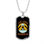 Live Laugh Bark Yellow Blue Necklace Stainless Steel or 18k Gold Dog Tag 24" Chain-Express Your Love Gifts