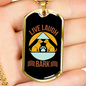 Live Laugh Bark Yellow Blue Necklace Stainless Steel or 18k Gold Dog Tag 24" Chain-Express Your Love Gifts