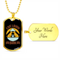 Live Laugh Bark Yellow Blue Necklace Stainless Steel or 18k Gold Dog Tag 24" Chain-Express Your Love Gifts