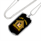 Live Laugh Bark Yellow Necklace Stainless Steel or 18k Gold Dog Tag 24" Chain-Express Your Love Gifts