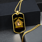 Live Laugh Bark Yellow Necklace Stainless Steel or 18k Gold Dog Tag 24" Chain-Express Your Love Gifts