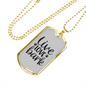 Live Love Bark Necklace Stainless Steel or 18k Gold Dog Tag 24" Chain-Express Your Love Gifts