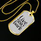 Live Love Bark Necklace Stainless Steel or 18k Gold Dog Tag 24" Chain-Express Your Love Gifts