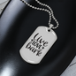 Live Love Bark Necklace Stainless Steel or 18k Gold Dog Tag 24" Chain-Express Your Love Gifts