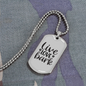 Live Love Bark Necklace Stainless Steel or 18k Gold Dog Tag 24" Chain-Express Your Love Gifts