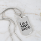 Live Love Bark Necklace Stainless Steel or 18k Gold Dog Tag 24" Chain-Express Your Love Gifts