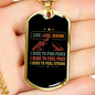 Live Love Hiking Necklace Stainless Steel or 18k Gold Dog Tag 24" Chain-Express Your Love Gifts