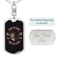 Live To Ride Biker Dark Keychain Stainless Steel or 18k Gold Dog Tag Keyring-Express Your Love Gifts