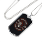 Live To Ride Biker Dark Necklace Stainless Steel or 18k Gold Dog Tag 24"-Express Your Love Gifts
