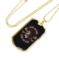 Live To Ride Biker Dark Necklace Stainless Steel or 18k Gold Dog Tag 24"-Express Your Love Gifts