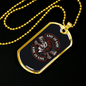 Live To Ride Biker Dark Necklace Stainless Steel or 18k Gold Dog Tag 24"-Express Your Love Gifts
