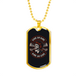 Live To Ride Biker Dark Necklace Stainless Steel or 18k Gold Dog Tag 24"-Express Your Love Gifts