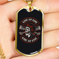 Live To Ride Biker Dark Necklace Stainless Steel or 18k Gold Dog Tag 24"-Express Your Love Gifts
