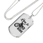 Live To Ride Biker Necklace Stainless Steel or 18k Gold Dog Tag 24"-Express Your Love Gifts