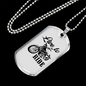 Live To Ride Biker Necklace Stainless Steel or 18k Gold Dog Tag 24"-Express Your Love Gifts