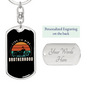 Live To Ride Bortherhood Biker Keychain Stainless Steel or 18k Gold Dog Tag Keyring-Express Your Love Gifts