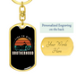 Live To Ride Bortherhood Biker Keychain Stainless Steel or 18k Gold Dog Tag Keyring-Express Your Love Gifts