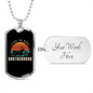 Live To Ride Bortherhood Biker Necklace Stainless Steel or 18k Gold Dog Tag 24"-Express Your Love Gifts