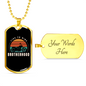 Live To Ride Bortherhood Biker Necklace Stainless Steel or 18k Gold Dog Tag 24"-Express Your Love Gifts