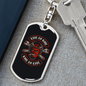 Live To Ride Satan Biker Keychain Stainless Steel or 18k Gold Dog Tag Keyring-Express Your Love Gifts