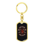 Live To Ride Satan Biker Keychain Stainless Steel or 18k Gold Dog Tag Keyring-Express Your Love Gifts