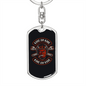 Live To Ride Satan Biker Keychain Stainless Steel or 18k Gold Dog Tag Keyring-Express Your Love Gifts