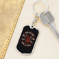Live To Ride Satan Biker Keychain Stainless Steel or 18k Gold Dog Tag Keyring-Express Your Love Gifts